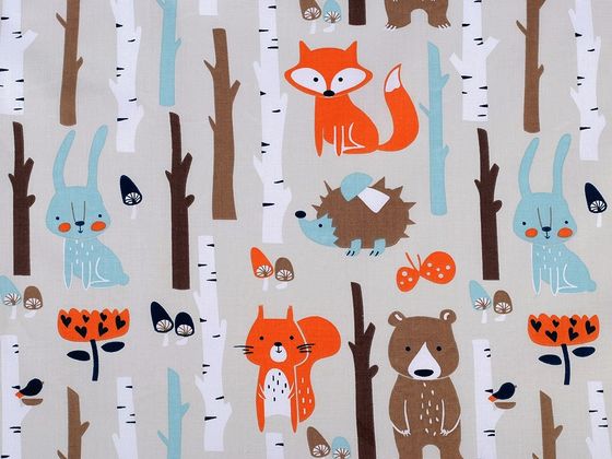 Bavlnená látka líšky v lese