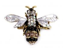 Brošňa / ozdoba s brúsenými kamienkami včela