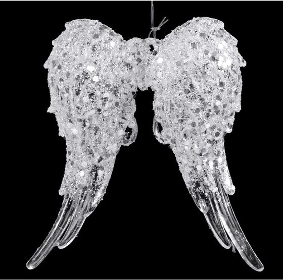 Dekorácia anjelské krídla s glitrami na zavesenie na stromček