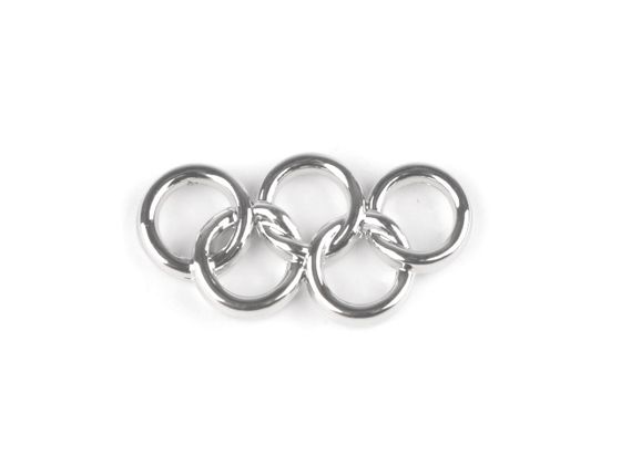 Kovová ozdoba olympijské kruhy 12x24 mm