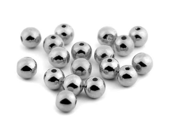 Plastové voskové koráliky / perly Glance Metalic Ø8 mm