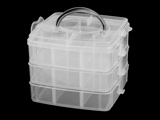 Plastový box / kufrík 3 poschodový s rukoväťou