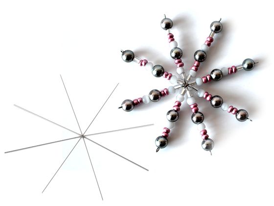 Vianočná hviezda / vlčka drôtená šablóna  Ø10 cm